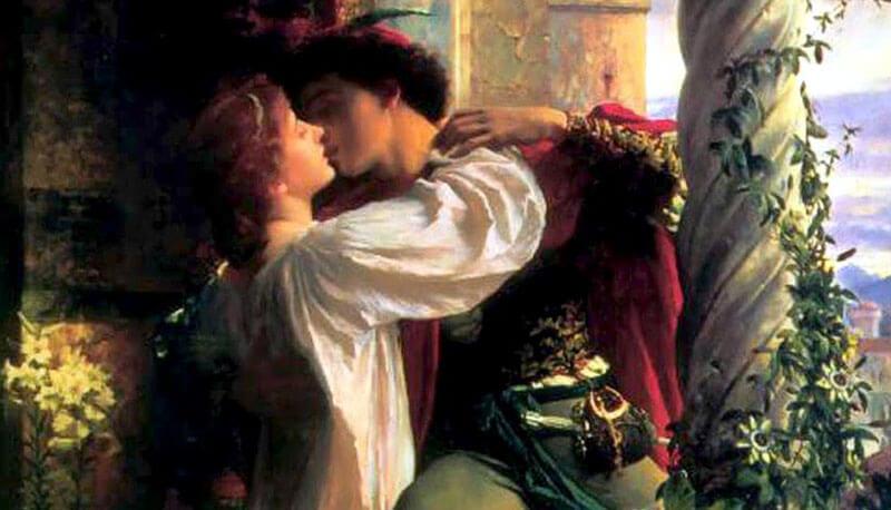 Romeo and Juliet illustration set in Verona Italy