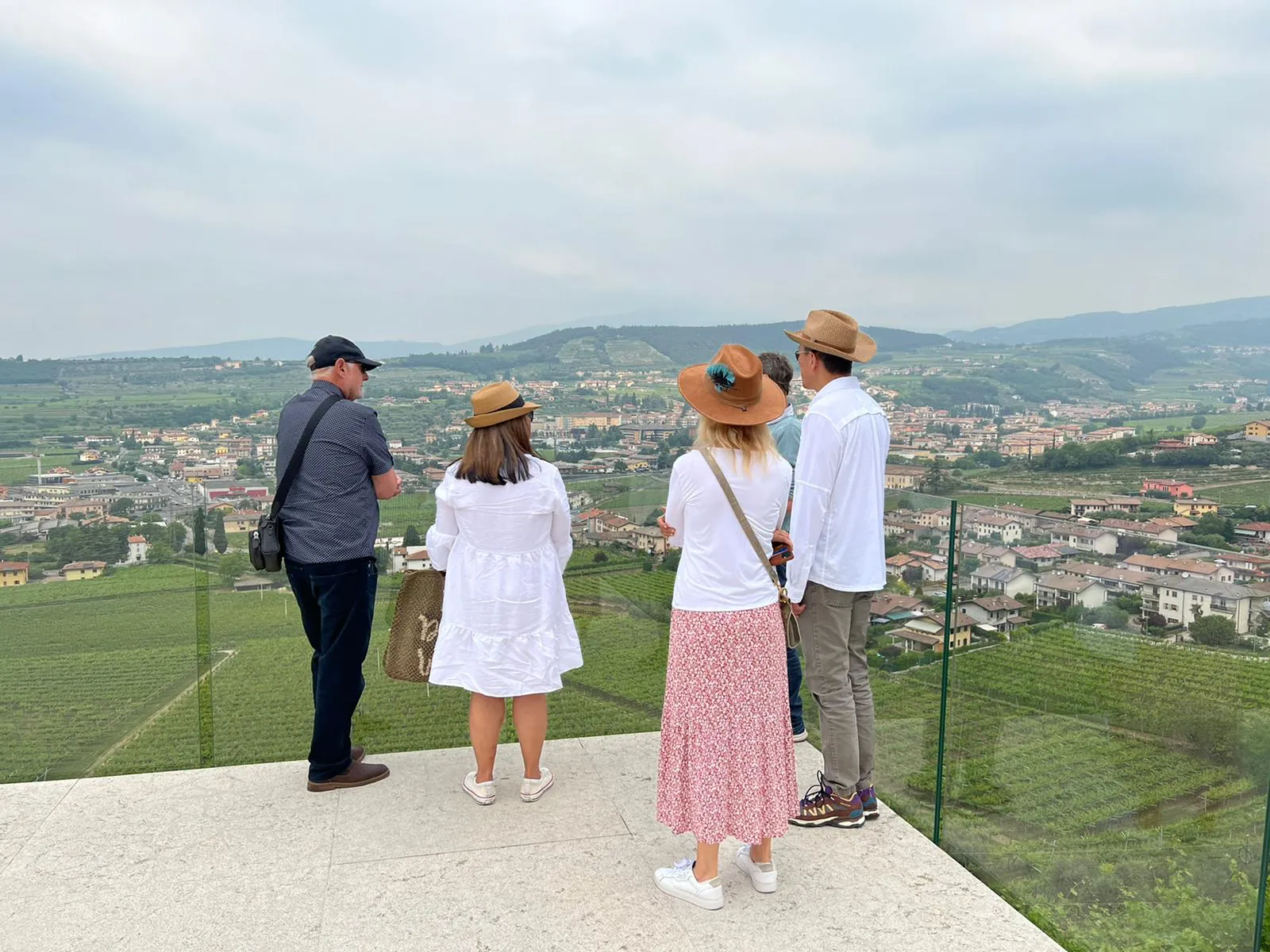 Guests on the terrace of the Quintarelli estate in Valpolicella